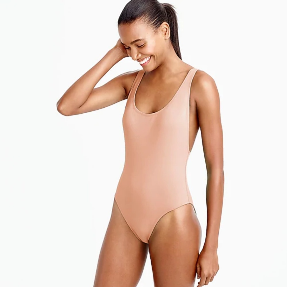 J. Crew Plunging Scoopback One-Piece Swimsuit 0